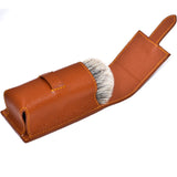 Parker - Saddle Brown Genuine Leather Shave Brush Case