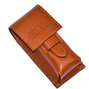 Parker - Saddle Brown Genuine Leather Shave Brush Case