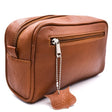 Parker - Saddle Brown Leather Toiletry Dopp Bag