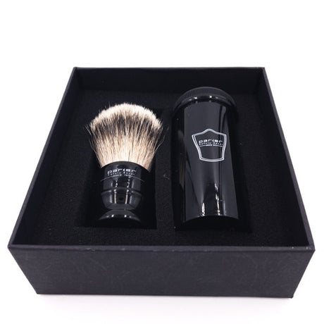 Parker - Travel Silvertip Badger Shaving Brush with Case