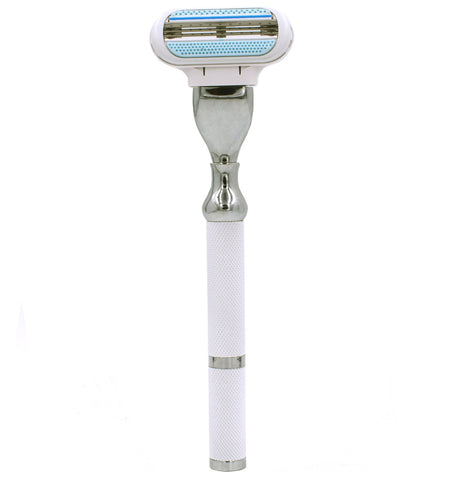 Parker - 77L Women's White & Chrome Handle Razor