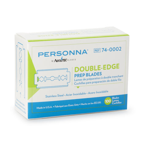Personna - Med Prep Double Edge Razor Blades - Stainless Steel - 100 Pack - Made in USA