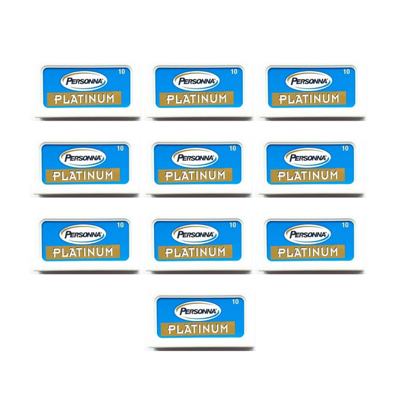 Personna - Platinum Stainless Steel Double Edge Blades - Pack of 100 Blades - Made in Germany