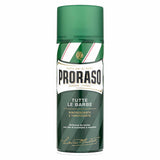 Proraso`s Refresh shaving foam is a unique creation which softens hair and skin to make shaving pleasurable. The traditional formula, based on Proraso shaving cream has a rich lather serving to hydrate, soothe and protect the face. Enriched with the purest ingredients; Eucalyptus, Menthol and Glycerin.