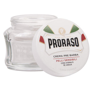 Proraso - Green Tea and Oat Pre and Post Cream Glass Jar - 100ml