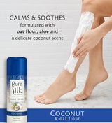 Pure Silk - Coconut & Oat Flour Shave Cream - 7.25 Ounces