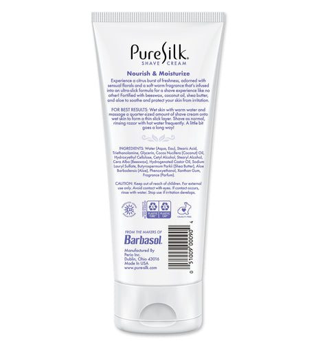 Pure Silk - Moisturizing Non-Aerosol Shave Cream - 6 Ounces