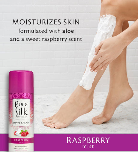 Pure Silk - Raspberry Mist Shave Cream - 7.25 Ounces