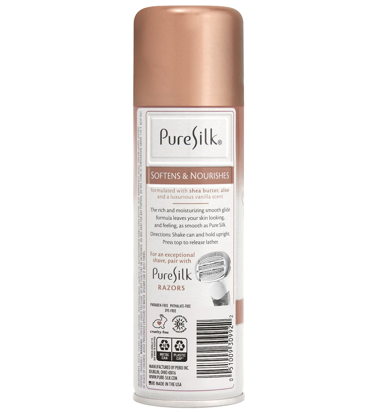 Pure Silk - Vanilla Shea Butter Shave Cream - 7.25 Ounces