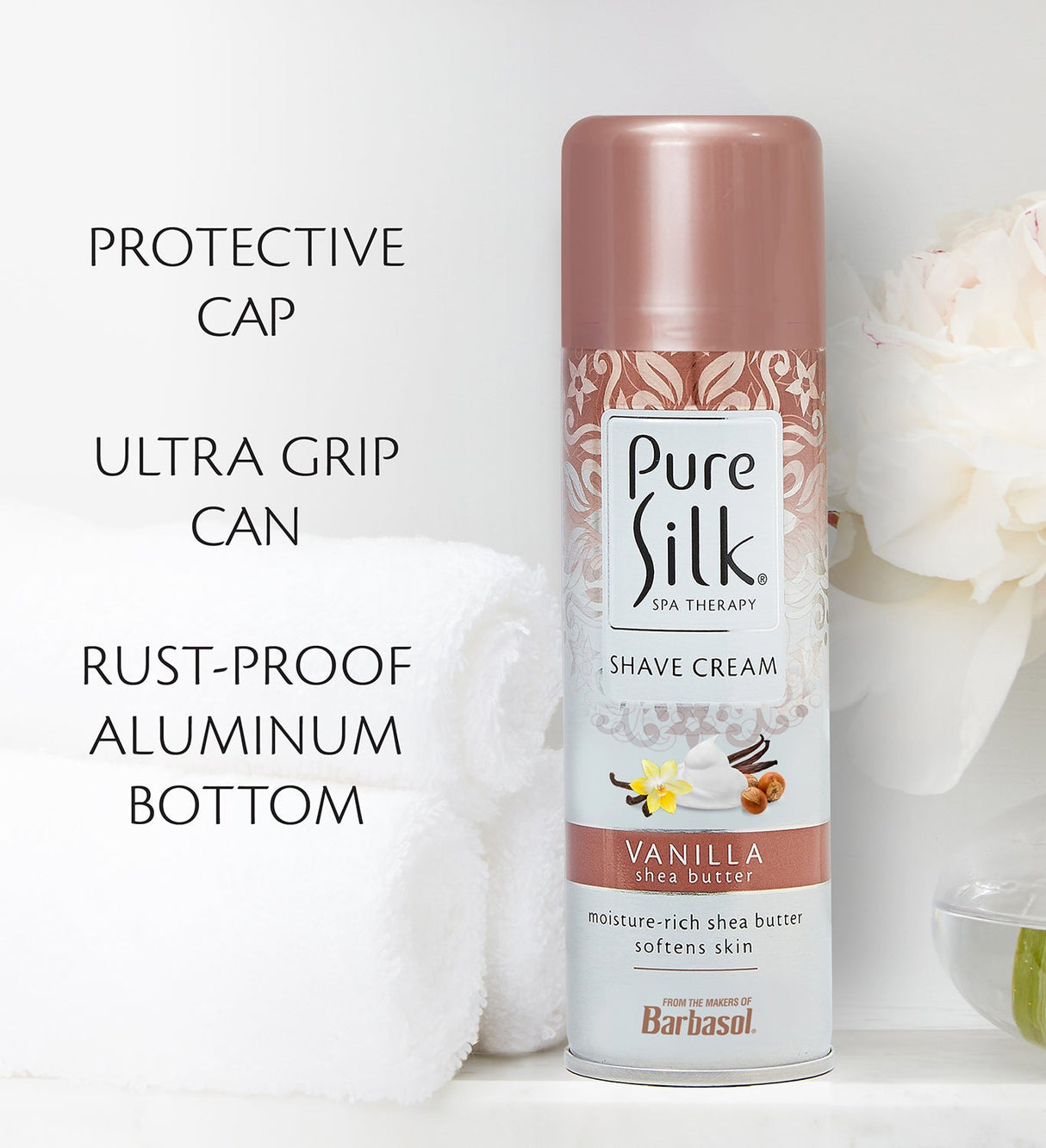 Pure Silk - Vanilla Shea Butter Shave Cream - 7.25 Ounces