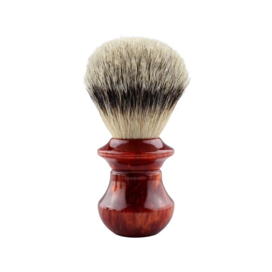 QED - Select 1824 Faux Red Garnet Manchurian Silvertip Badger - 24mm knot