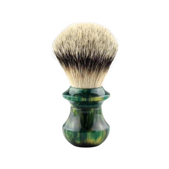 QED Select - 1926 Faux Green Garnet Manchurian Silvertip Badger - 26mm knot