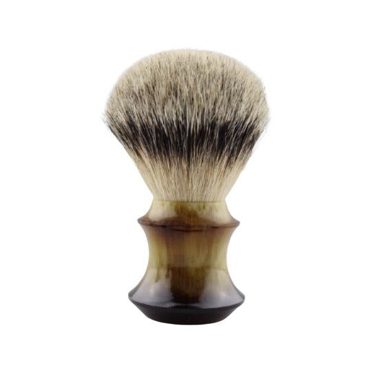 QED - Select 6324 Faux Horn Manchurian Silvertip Badger - 24mm knot