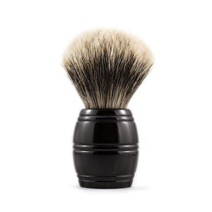 From Razorock:  The RazoRock 24 Barrel finest is a brush we are very excited about, a handle that took us much time to execute properly. Although the barrel seems like a simple design, it's proportions are critical to achieve both aesthetic beauty and great feel. The brush is very comfortable in the hand and great for face lathering because your thumb, pointer and middle fingers get close to the base of the knot when held This 24 Barrel brush is fitted with a densely packed 24 mm finest badger knot. 