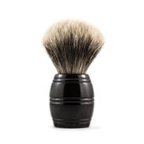 From Razorock:  The RazoRock 24 Barrel finest is a brush we are very excited about, a handle that took us much time to execute properly. Although the barrel seems like a simple design, it's proportions are critical to achieve both aesthetic beauty and great feel. The brush is very comfortable in the hand and great for face lathering because your thumb, pointer and middle fingers get close to the base of the knot when held This 24 Barrel brush is fitted with a densely packed 24 mm finest badger knot. 