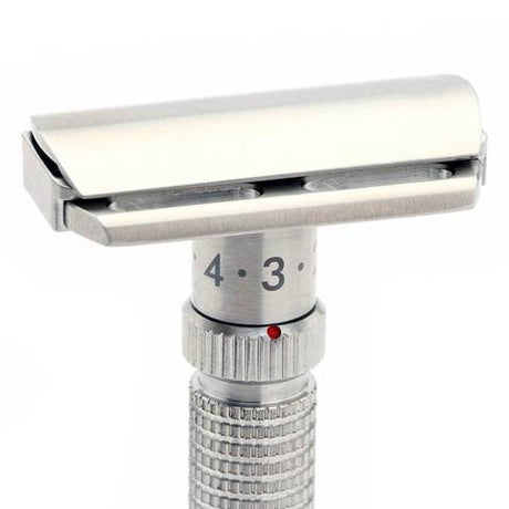 Rex Supply Co. - Adjustable Stainless Steel DE Razor - Ambassador  Rex Supply Co. presents “The Ambassador,” the company’s premier double edge safety razor that customizes your shaving experience in both closeness and comfort. This product was developed by wet shaving enthusiasts to deliver a fully customizable shaving experience.