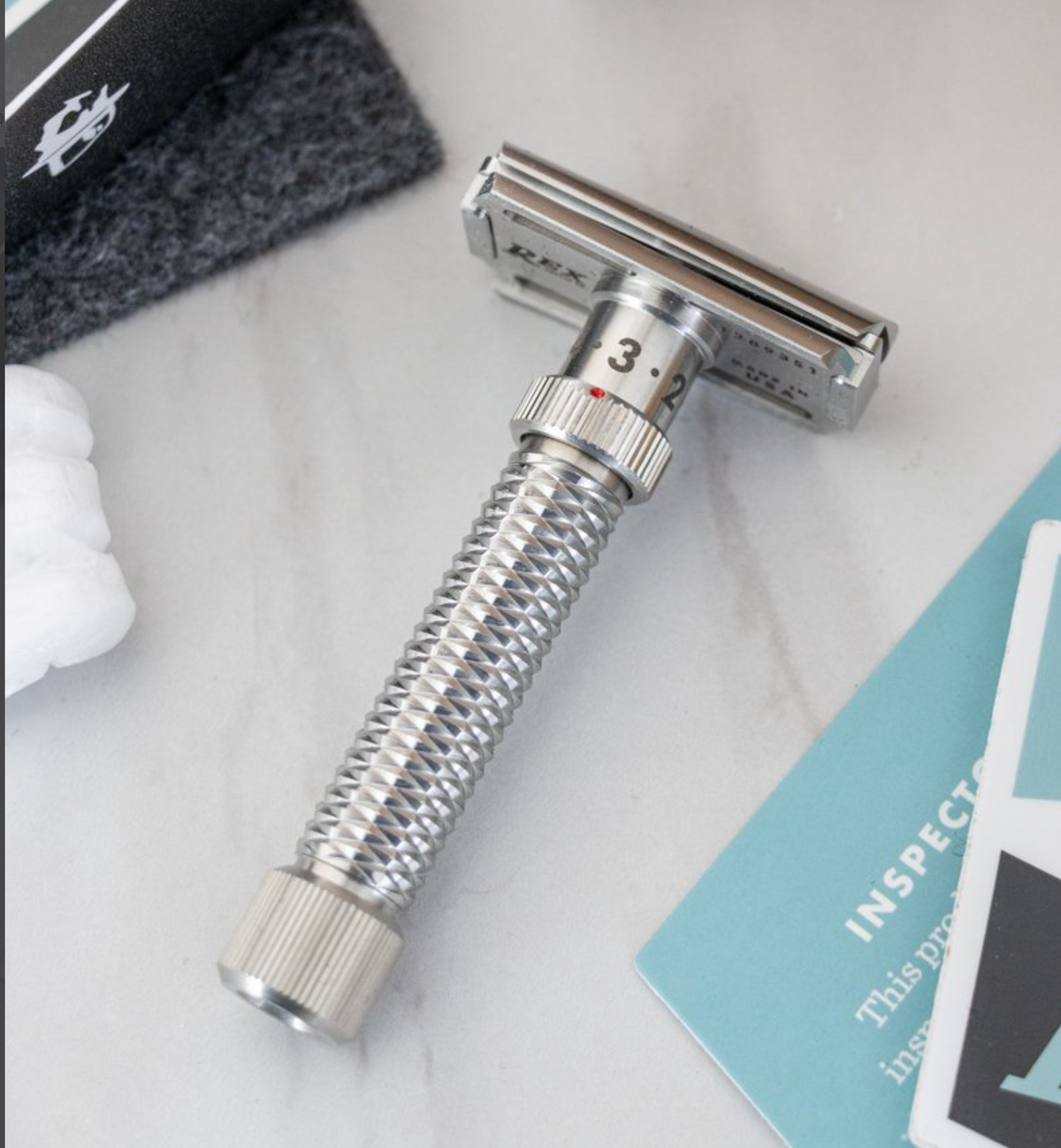 Slanted Safety Razor Rex Supply Co. - Konsul - Slant Adjustable Stainless Steel DE Safety R ...