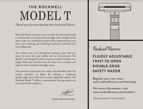 Rockwell Razors - Adjustable Safety Razor - Model T2 - Rose Gold