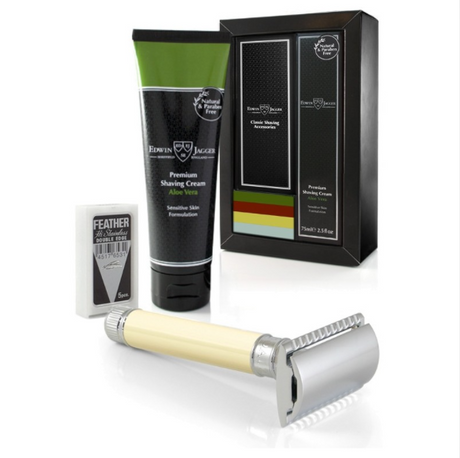 Edwin Jagger DE87 Razor And Shaving Cream Gift Set - Aloe Vera