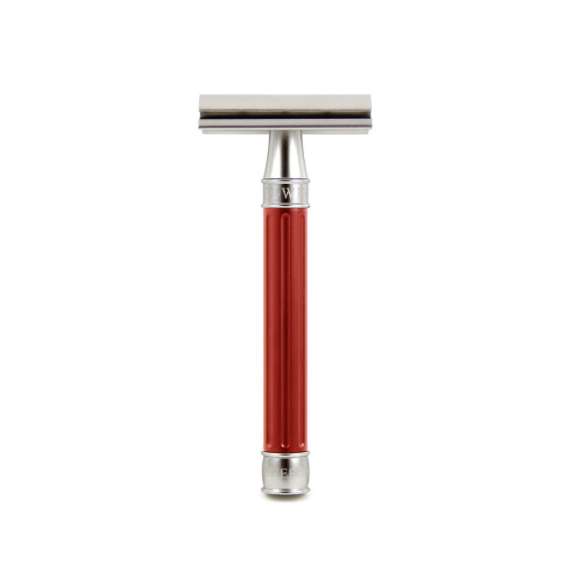 Edwin Jagger 3ONE6 Stainless Steel Red DE Safety Razor