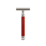 Edwin Jagger 3ONE6 Stainless Steel Red DE Safety Razor
