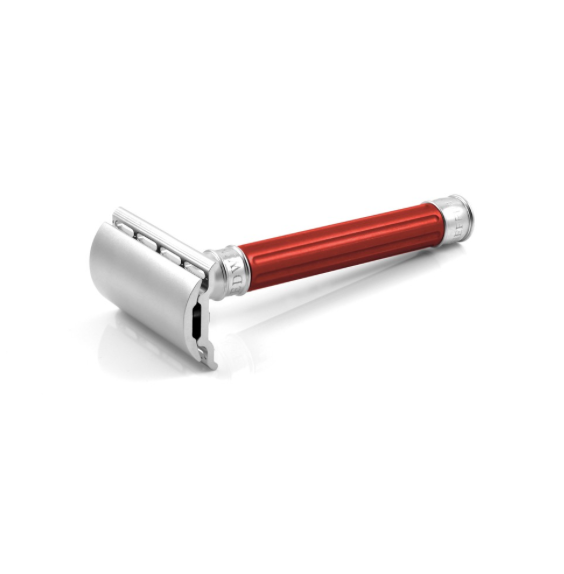 Edwin Jagger 3ONE6 Stainless Steel Red DE Safety Razor