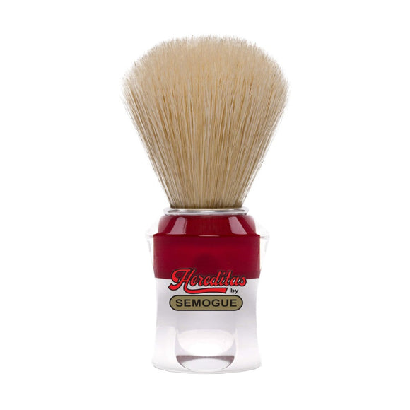 Semogue - 610 Premium Boar Bristle Shaving Brush - Red and Clear Acrylic Handle