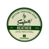The scent for Seaforth! Heather was developed by Shawn Maher of Chatillon Lux and Maher Olfactive.  Heather is a classic fougère structure, but instead of a dated, oakmoss-heavy fougère, it leans to the light and soapy side