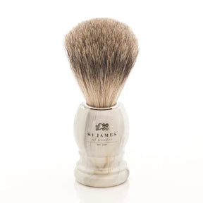 St. James of London - Super Badger Alabaster Marble (Ivory/Brown Marble) Brush