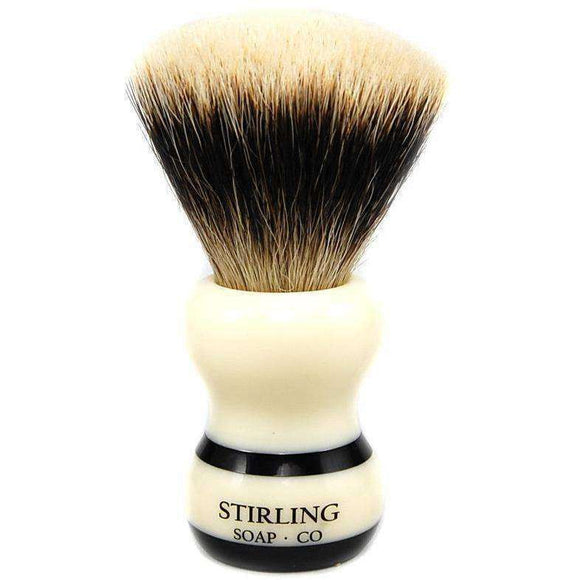 Stirling Soap Company - Finest Badger Shaving Brush - 24mm Fan Knot Black Striped