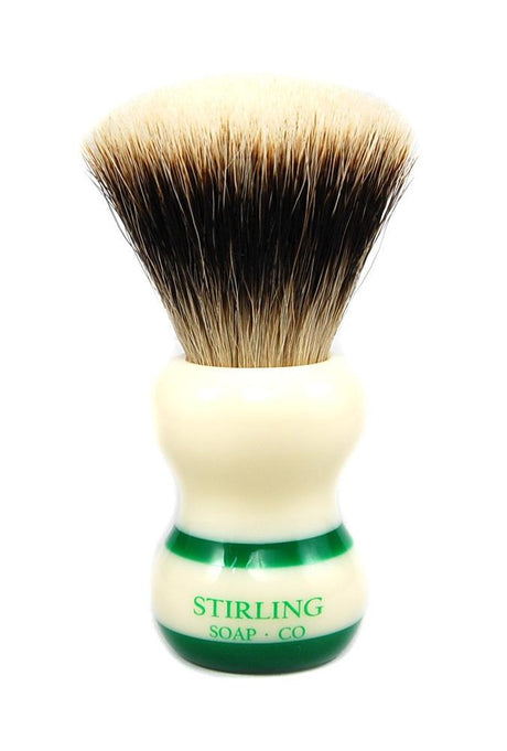 Stirling Soap Company - Finest Badger Shaving Brush - 24mm Fan Knot Green Striped