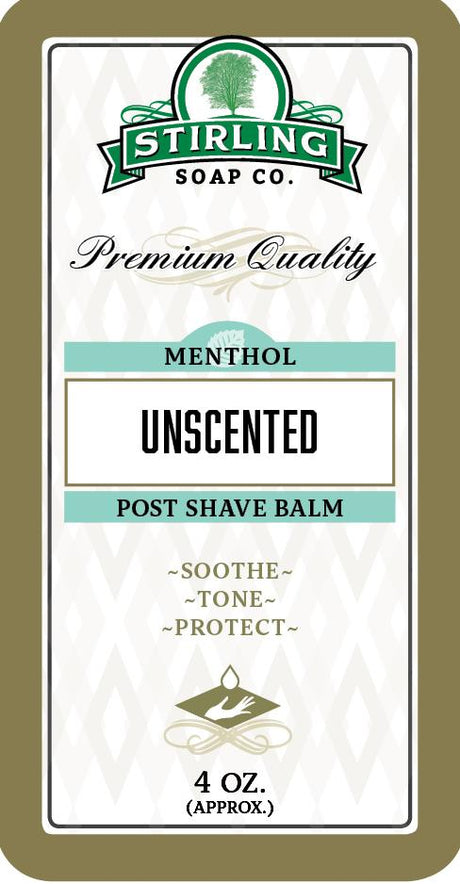Stirling Soap Company - Unscented with Menthol - Post-Shave Balm
