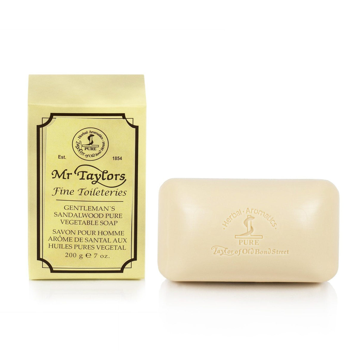 Taylor Of Old Bond Street Gentleman's Pure Vegetable Soap, Sandalwood, 200g