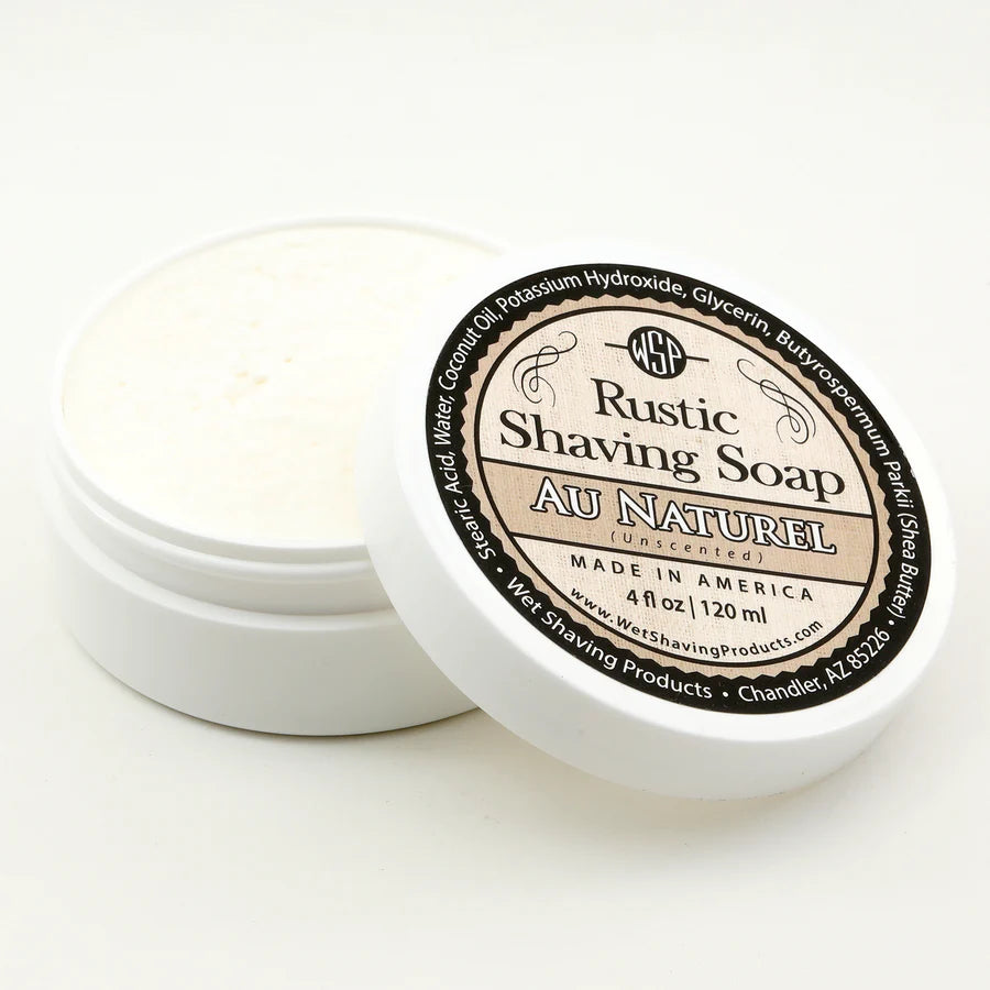 Wet Shaving Products - Au Naturel - Rustic Shaving Soap - 4 Fl oz