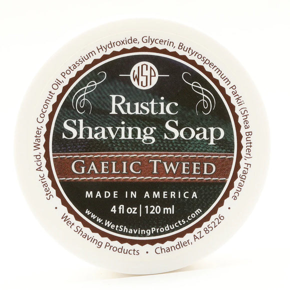 Wet Shaving Products - Gaelic Tweed - Rustic Shaving Soap - 4 Fl oz