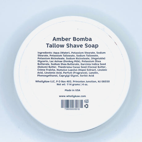 Wholly Kaw - Amber Bomba - Tallow Shave Soap