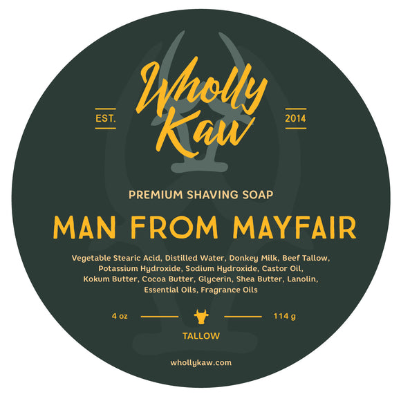 Wholly Kaw - Man from Mayfair - Tallow Shave Soap