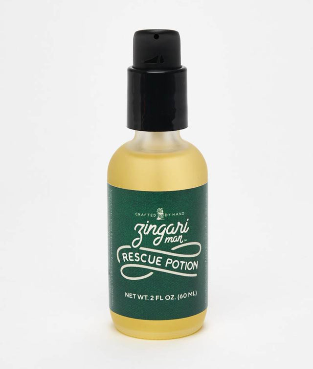 Zingari Man Rescue Potion is designed for the traveler in need of a boost. Maybe your face needs a pick-me-up after a drying aftershave, or maybe you just want to treat your skin. Whatever the case, just a few drops of our Rescue Potion can provide quick, long-lasting hydration—a perfect addition to well-established and ever-changing routines alike.