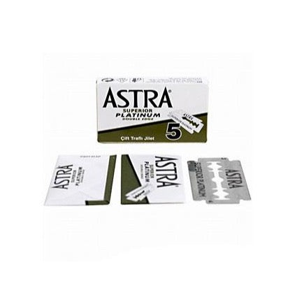 Astra - Superior Platinum Double Edge Razor Blades - Pack of 5 Blades 