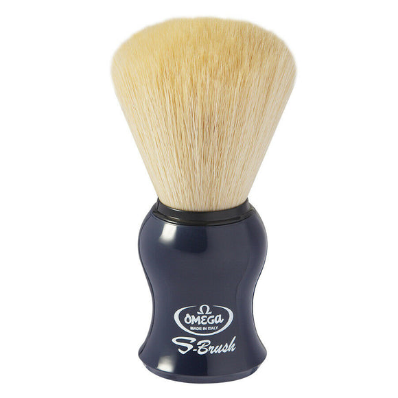 Omega S-Brush Synthetic Fiber Shaving Brush - Navy S10065