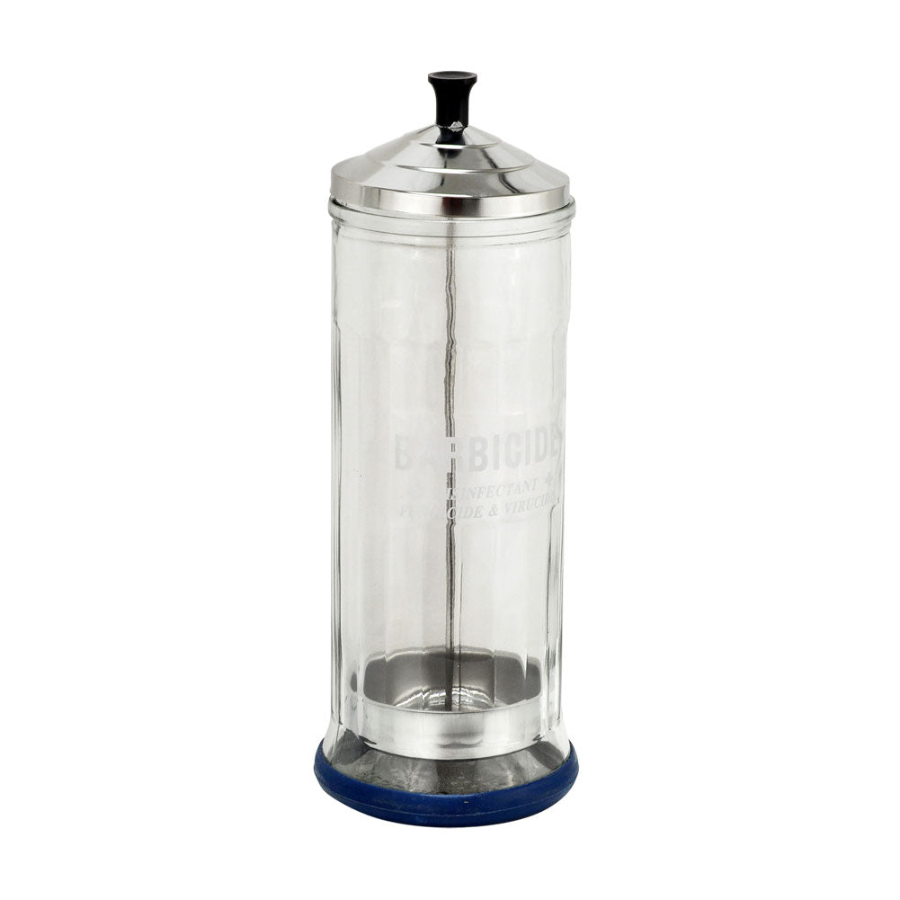 The iconic symbol for safety and cleanliness in the barbershop has always been the faceted glass jar with the silver lid. Still made with the same quality as it was 75 years ago