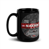 Never Alone - Black Glossy Coffee Mug