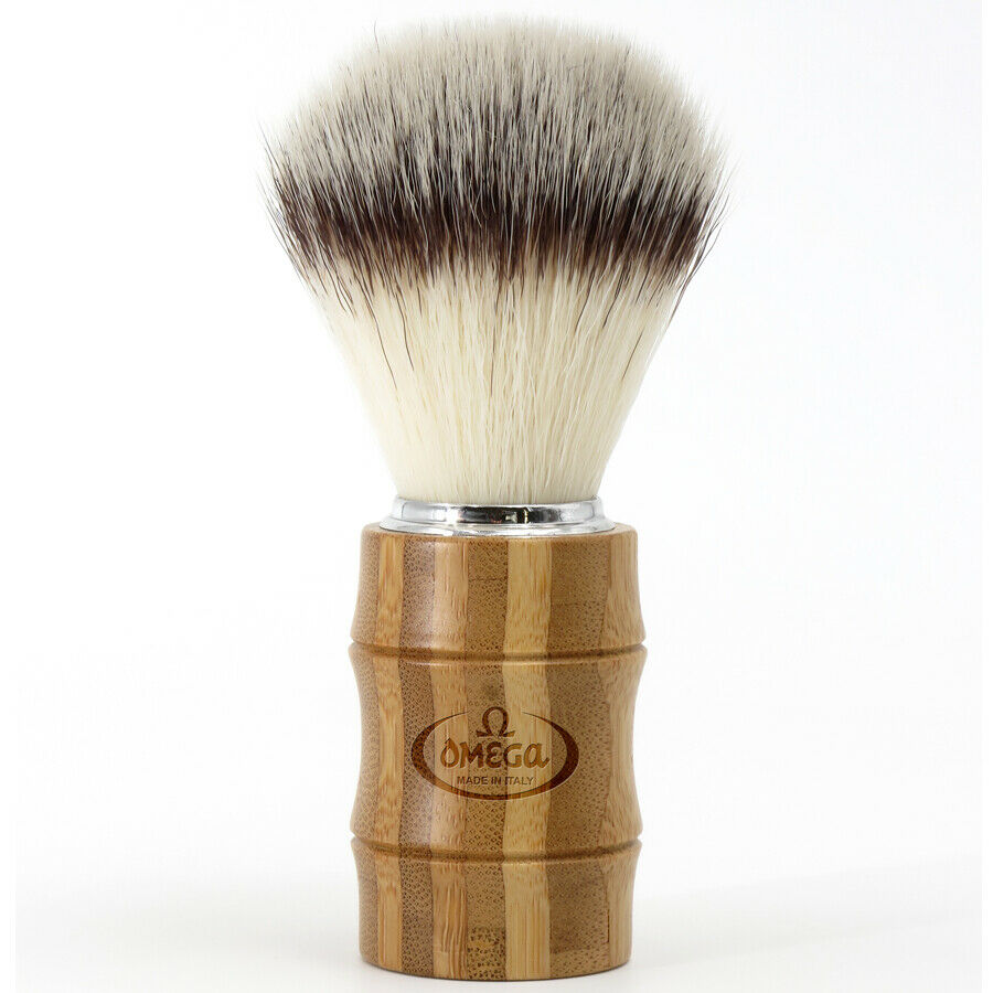 Omega Premium Hi-BRUSH Synthetic Fiber Shave Brush w/ Bamboo Handle 0146831