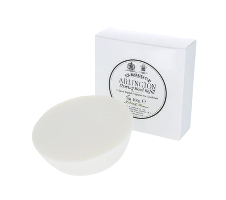 This solid Arlington shaving soap is of the finest quality and has been triple-milled to increase the richness and luxuriousness of the lather. This refill fits our beech and mahogany bowls or the porcelain shaving bowls. Incredibly economical, each soap will last for several months.