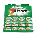 Gillette 7 O'Clock Super Stainless Double Edge Blades - 100 Blades