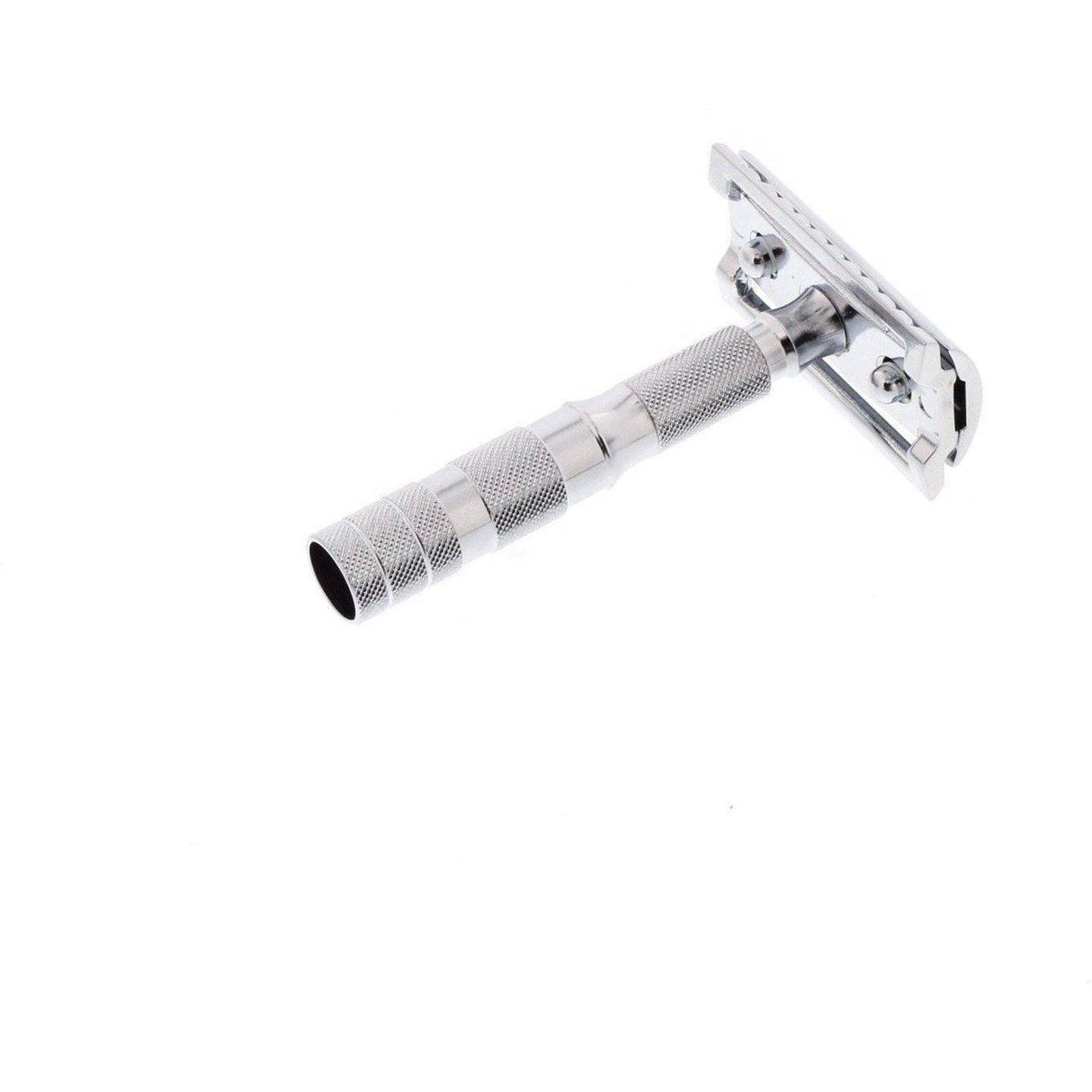 Enjoy wet shaving even when you travel. This regular size Merkur travel razor breaks down to fit inside a tiny black leather case. The safety bar keeps the blade away from your skin, yet positions it close enough to get a smooth, close, comfortable shave..
