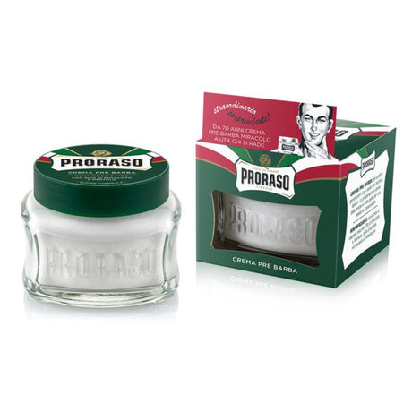 Proraso Green Pre & Post Shave Cream Menthol & Eucalyptus Glass Jar 100ml