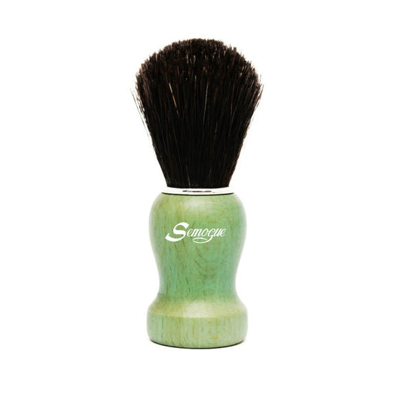 Semogue Pharos-C3 Pure Black Horse Hair Shaving Brush - Ocean Green Handle