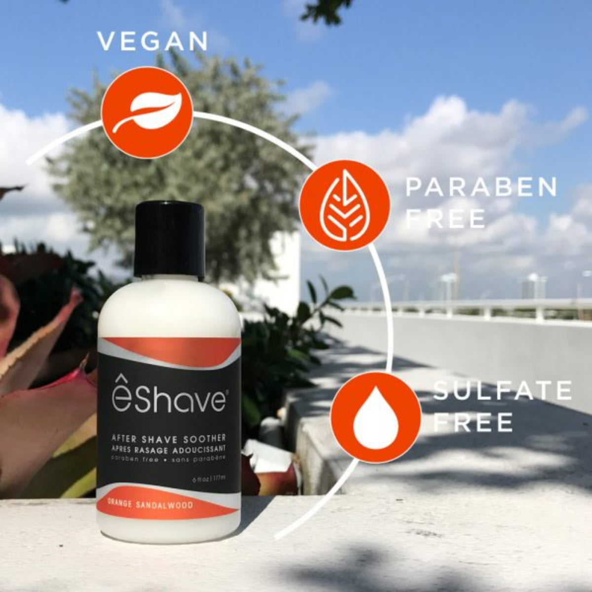 êShave Orange Sandalwood Aftershave Splash Soother 6oz