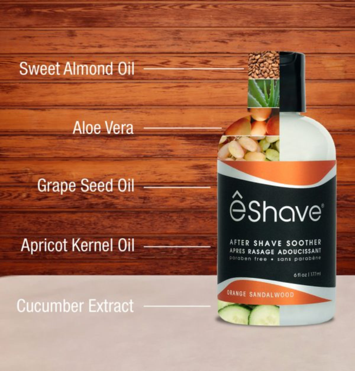 êShave Orange Sandalwood Aftershave Splash Soother 6oz